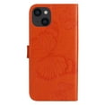 thumbnail image 4 of SaniMore for iPhone 14 Plus Magnetic Flip Wallet Case, [RFID Blocking] Card Holder PU Leather 3D Butterfly Embossing Cover with Kickstand & Wrist Strap Shockproof Protective Shell, Orange, 4 of 7