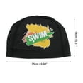 thumbnail image 4 of Unique Bargains 1 Pc Knitted PU Elastic Letter Swim Cap Black, 4 of 5