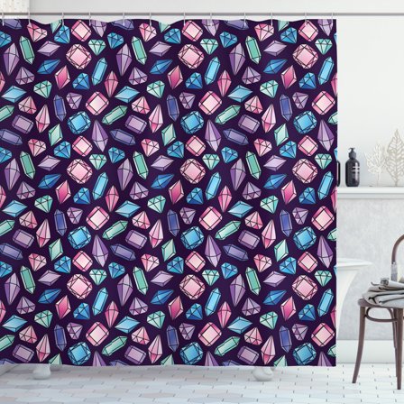 Ambesonne Amethyst Shower Curtain, Precious Gemstones, 69"Wx75"L, Multicolor