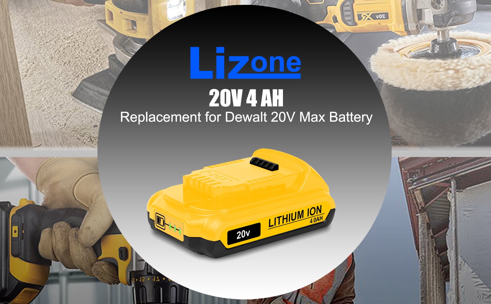 20V Max 4.0Ah Compact Battery DCB230 Replacement for DEWALT 20V Max XR Battery 4.0Ah DC240 DCB204 3.0Ah DCB230 2.0Ah DCB203 1.5Ah DCB201 Lithium Battery