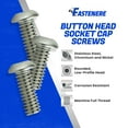 thumbnail image 3 of Fastenere Button Head Socket Cap Screws - M4-0.70 x 10MM (100-pack) Stainless Steel 18-8, Full Thread, Plain Finish, Flat Point, ISO 7380 Metric Screw Set, Easy to Install w/ Allen Hex Socket Drive, 3 of 4