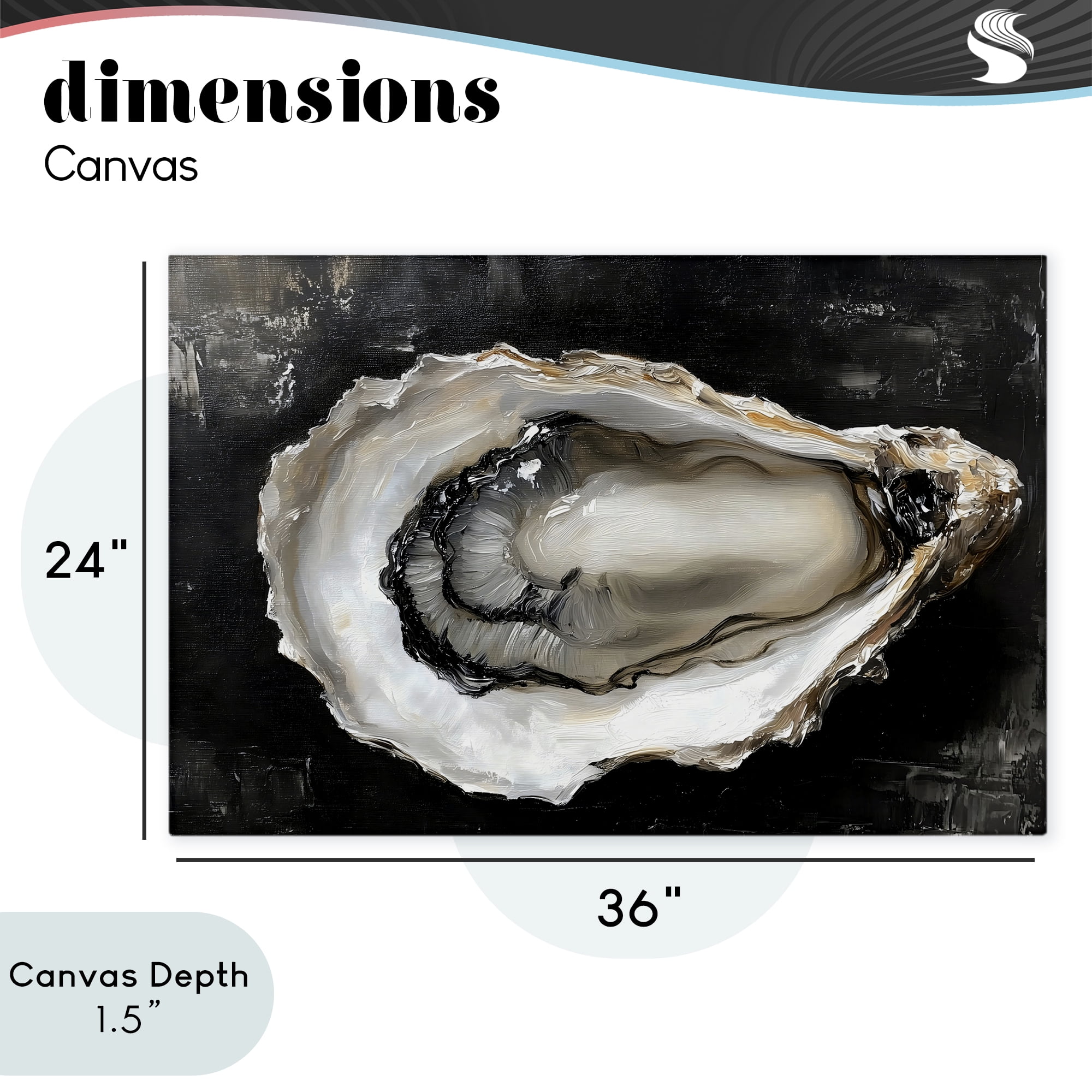 Stupell Industries Black Oyster Pearlescent Shell Canvas Wall Art, design by LSR Design Studio