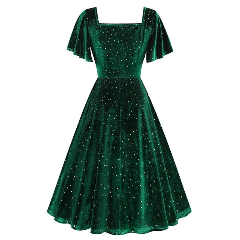 green emerald velvet dress Amazon.com: Women Gothic Dress,Flare Sleeve Velvet Dress Black Lace Goth  Vintage Dresses Clothes X-Small: Clothing, Shoes & Jewelry main image 1