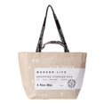 thumbnail image 1 of Bolsas de comestibles reutilizables, bolsa de transporte elegante plegable resistente con asas con letras, a prueba de salpicaduras, piel desnuda y amarilla, 1 of 2