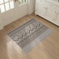 thumbnail image 3 of ODIKA 3'x5' Brown Geometric Pattern Design Washable Area Rug Intricate Coffee Dove Motif for Hallway, Laundry Room, Non-Slip, Flatweave, Easy Care, 3 of 7