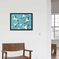 thumbnail image 4 of Nawypu  Framed Canvas Print Wall Art Preppy Room Decor Teal Sky Flying Crane Bird Pattern Animals Nature Decorative Multicolor Colorful Rustic for Living Room, Bedroom, Office, 4 of 4