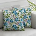 thumbnail image 2 of Nawypu Spring Square Throw Pillow Covers Cartoon Floral Flower Leaf Pattern Country Cottage Light Blue Green Velvet Soft Cozys Decor Washable Bed Pillow Covers 2pc, 2 of 6