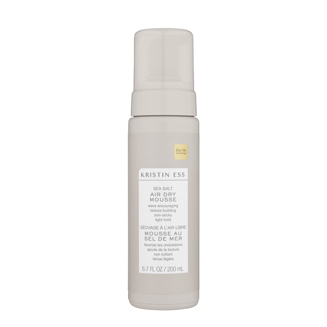 Kristin Ess Mousse au Sel de Mer pour Séchage à l'Air Libre, Rehausseur d'Ondulations, Texture Naturelle, Tenue Légère