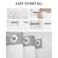 thumbnail image 5 of No Hook Shower Curtain with Snap in Liner, Abstract Art of Gray Geometric Lines Herringbone Hotel Shower Curtains for Bathroom, Washable Shower Curtain Liner Set with Mesh Top Window, 48"x72", 5 of 6