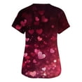 thumbnail image 3 of Women's Valentine's Day Scrubs Top V Neck Short Sleeve Tops Cute Heart Printed Plus Size Nursing Uniforms Valentine's Day Soft Stretchy Holiday Scrub T Shirts, 3 of 5