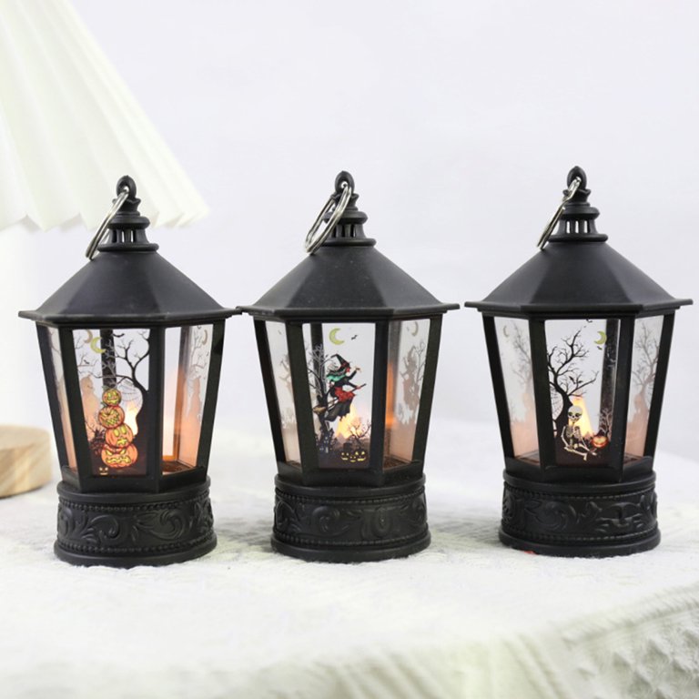 HOMCOM 2 Pack 31/22 Large Rustic Lantern Decorative, Hanging Wooden Metal  Indoor/Outdoor Lantern for Home Decor (No Glass), Black and Distressed  Natural Wood Color 