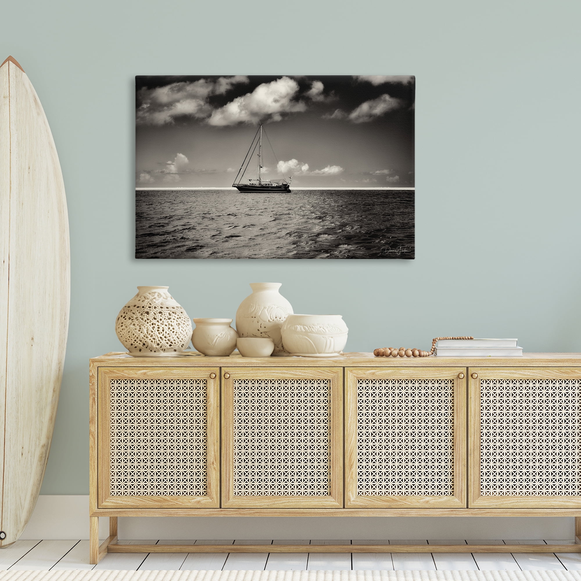 Stupell Industries Clouds Over Big Ship Landscape Photography Gallery Wrapped Canvas Art Print Wall Art, 45 x 30