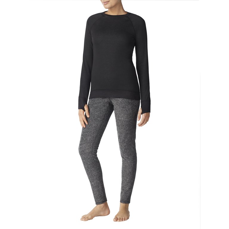 ClimateRight by Cuddl Duds Women's Reversible Minky Long Underwear Thermal  Legging 