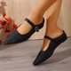 thumbnail image 4 of Sandalias Casuales de Cuña de las Mujeres Tejidas Mary Jane Mules, Sandalias Cerradas Del Dedo Del Pie de las Mujeres Apuntando el Dedo Del Pie Hueco Fuera, 4 of 9