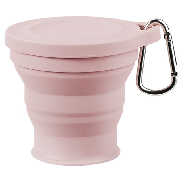 WDOplteas Plegable 180ml Con Tapa Retráctil Portátil Silicona para Viajes (rosa)