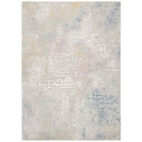 SAFAVIEH Meadow Rebeca Abstract Area Rug, Grey/Gold, 6'7" x 6'7" Round