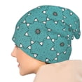 thumbnail image 7 of Beanie Hats for Men and Women, Retro Cyan Floral Patterns Adult Unisex Knit Hat Winter Warm Skull Cap, 7 of 7