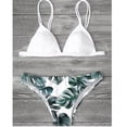 thumbnail image 2 of Traje de baño de playa Europa y América Traje de baño de bikini sexy con estampado de hojas verdes, 2 of 5