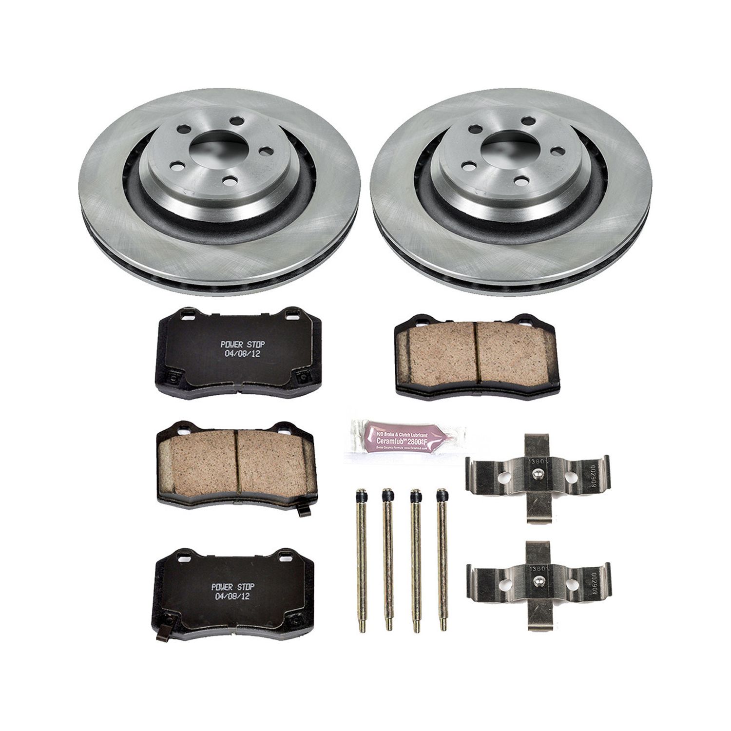 Power Stop Rear Stock Replacement Brake Pad and Rotor Kit KOE4583 Fits 2019 Dodge Charger