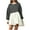 Gray, variant on LEAVINGSUO Fall Dresses Fashion Women's Casual Over Sized Sweatshirt Long Sleeve Dress Round-Neck Ladies Patchwork Mini Dresses Green XXL