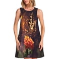 thumbnail image 1 of Easygdp Butterfly Sitting on a Flower para Vestido Transpirable de Mujer, Vestido Suelto de Manga Corta con Pliegues y Bolsillos para el Verano, 1 of 7