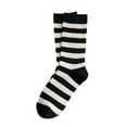 thumbnail image 3 of Women's Vintage Striped Socks Embroidered Lettering Winter Crew Socks, 3 of 4