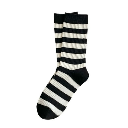 

Mishuowoti sock socks for men and women compression socks Women White Socks Autumn And Winter Vintage Striped Embroidered Lettering Stockings Socks K One Size