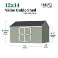 thumbnail image 3 of Little Cottage Co. 12x14 Value Gable Shed with Side Entry and Floor, Outdoor Wood Storage Do-It-Yourself Kit, 3 of 13