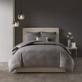 thumbnail image 4 of N Natori Hanae 3 Piece Cotton Blend Duvet Set Yarn Dyed Bedding Cover Full/Queen Size Grey, 4 of 4