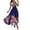 Blue, variant on IROINNID Women's Sleeveless Sundress V-Neck Casual Vintage Positioning Swing Neck Waist Open Back Bow Sling Zipper Dress Regular Print Dress