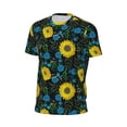 thumbnail image 6 of Wukai Sunflowers And Blue Flower Print Men's Short-Sleeved Mesh T-Shirt,Quick-Dry Short Sleeve Workout T-Shirt-XX-Large, 6 of 8