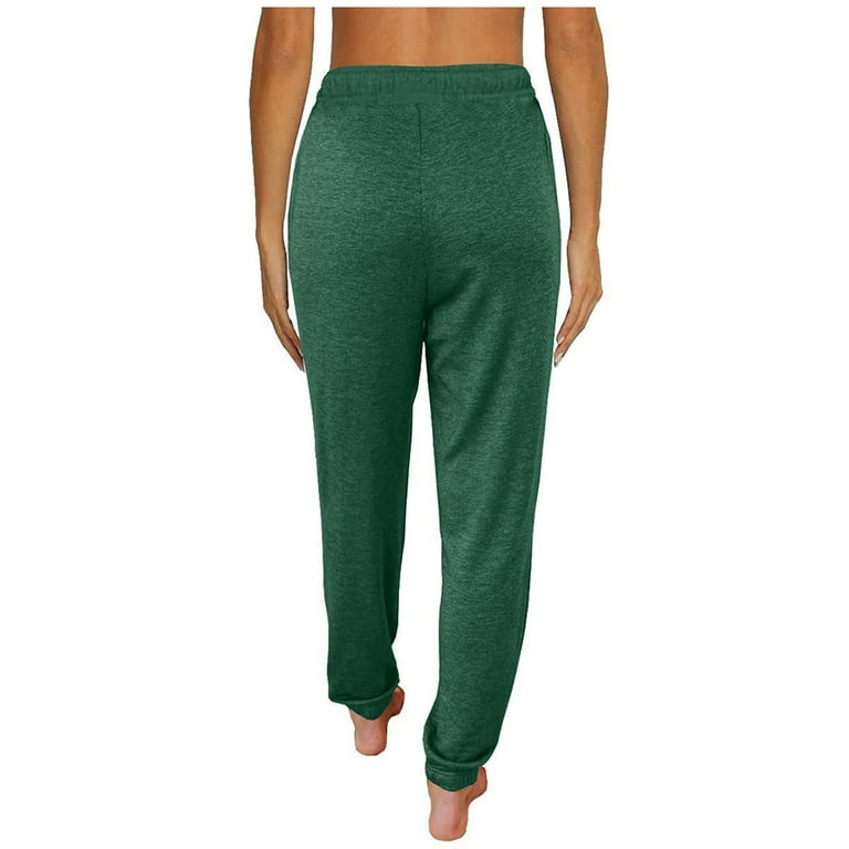 ylioge Tapered Normal Waist Pants for Women Pockets Drawstring