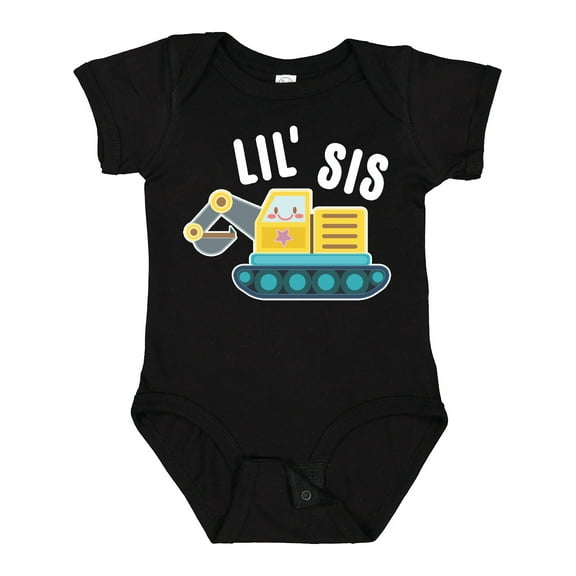 Inktastic Lil Sis in with Bulldozer Girls Baby Bodysuit
