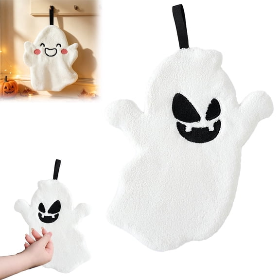 Halloween Cute Ghost Hand Towels, Thickened Absorbent Kitchen Bath Towel With, Soft Seasonal Decor for Guest Bathroom Farmhouse