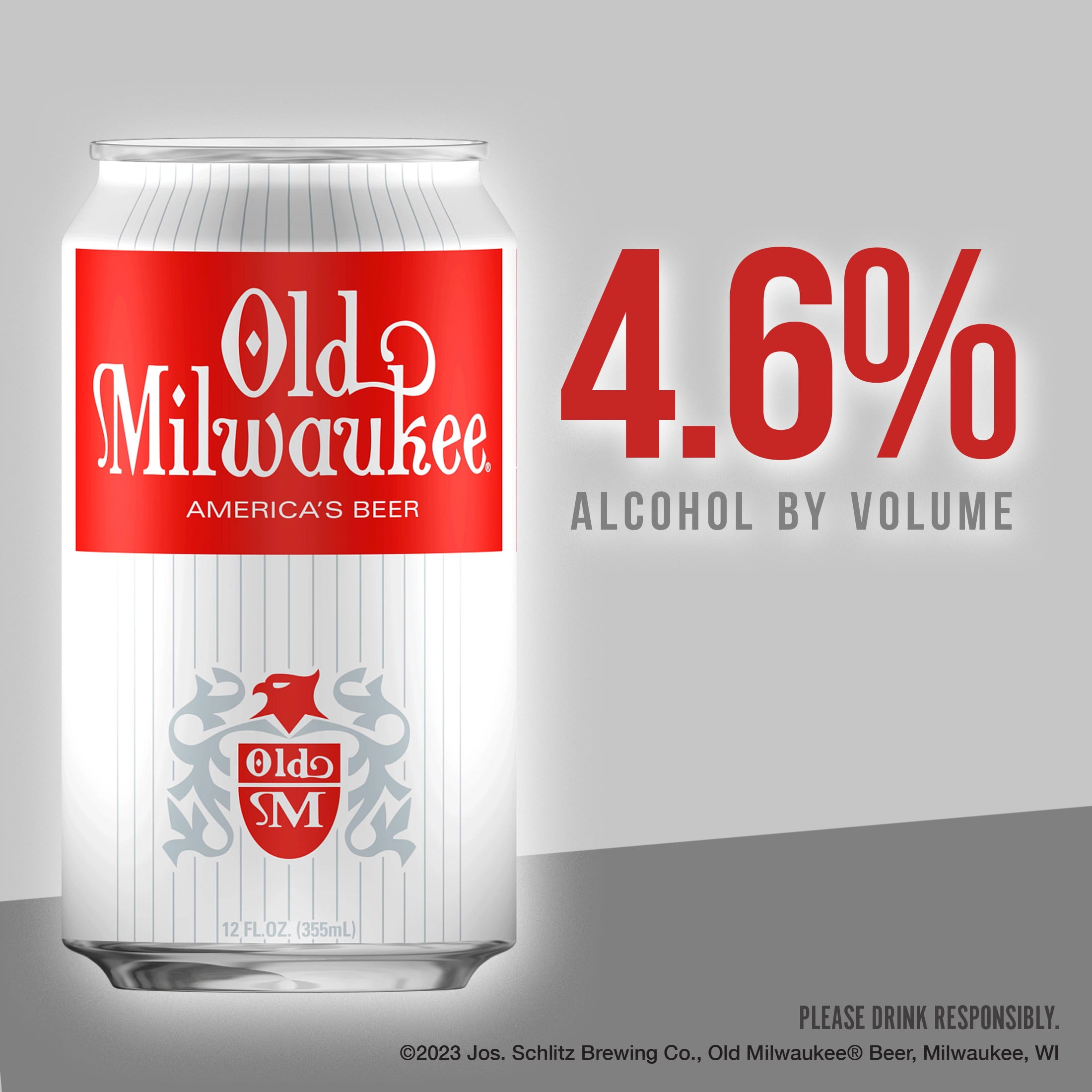 Old Milwaukee, Domestic Lager, 30 pack, 12 fl oz Can, 4.6% ABV
