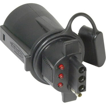 Hopkins Towing Solutions  Plug-In Simple LED Adapter - 7 RV Blade to 4 Flat with LED Test Light - Model No. 37345