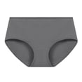 thumbnail image 2 of Women's Mid Rise Solid Cotton Brief Panties Soft Stretch Breathable Full Coverage Underwear Comfort Daily Ladies Bikini Panties ,M,Dark Gray, 2 of 3