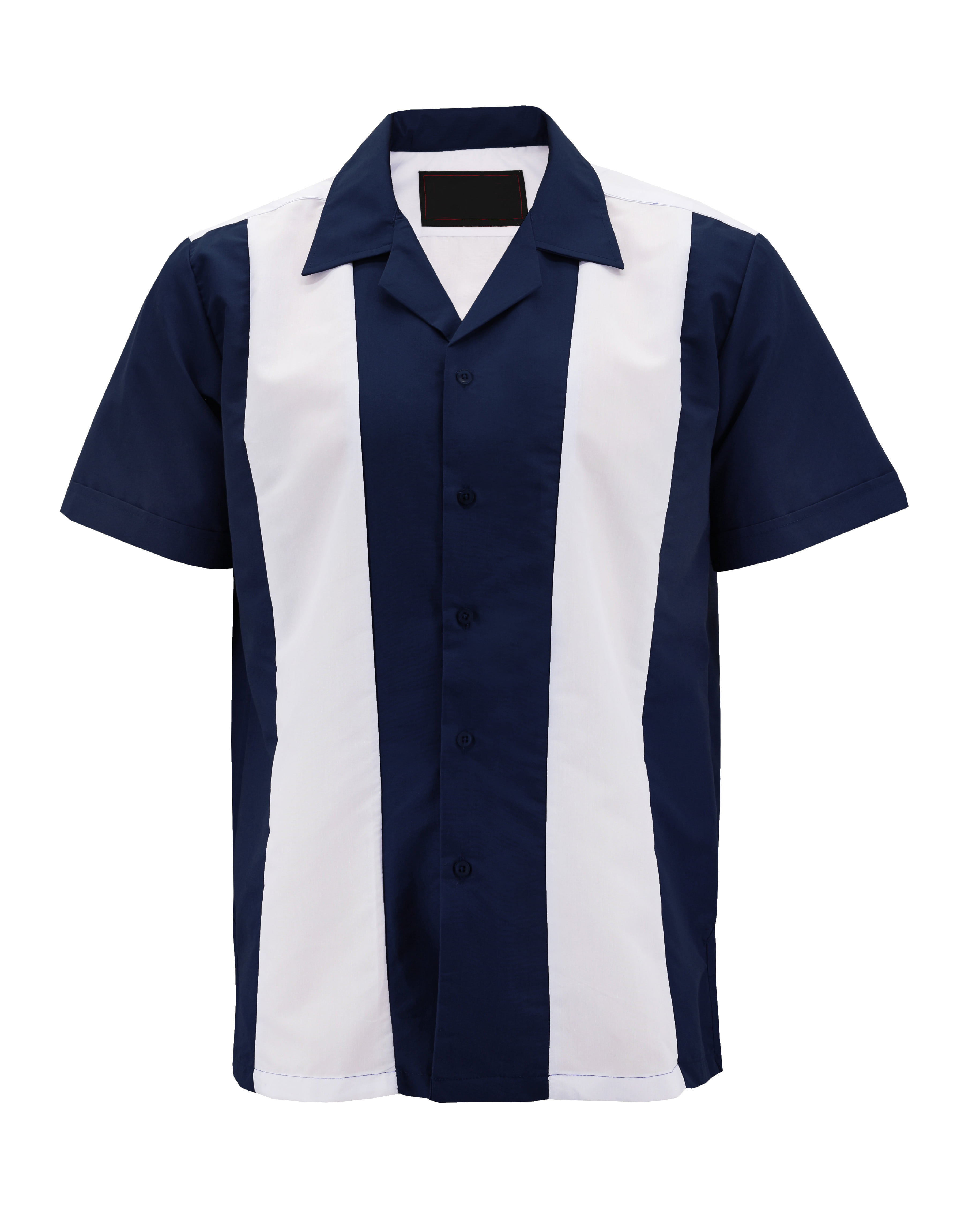 Liquid West Men's Classic Retro Bowling Shirt ( #9 - White/Navy, M ...
