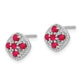thumbnail image 2 of Sterling Silver Rhodium-plated Ruby Flower Post Earrings QE10109R, 2 of 4