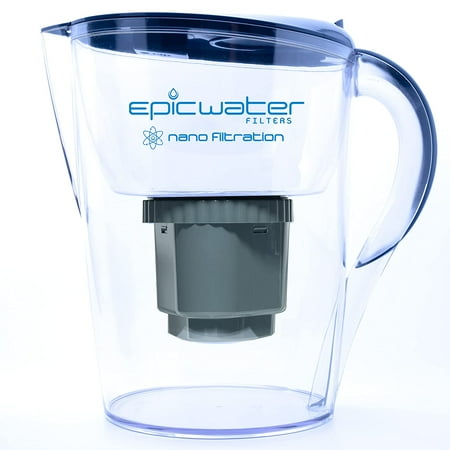 

Epic Nano | Water Filter Pitchers for Drinking Water | 10 Cup | 150 Gallon Long Last Filter | Gravity Water Filter | Removes Virus Bacteria Chlorine | Water Purifier (Navy Blue)