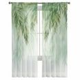 thumbnail image 3 of Palm Leaves Sheer Curtains 96 Inches Long 2 Panels Set, Window Sheer Curtains for Living Room/Bedroom, Green Watercolor Tropical Leaves Light Filtering Rod Pocket Curtain 52'' x 96'' x 2, 3 of 7