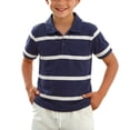thumbnail image 1 of Odeerbi Camisas de Golf de Chicos Botón de Solapa A Rayas Camisas de Tenis de Manga Corta Uniforme Escolar, 1 of 5