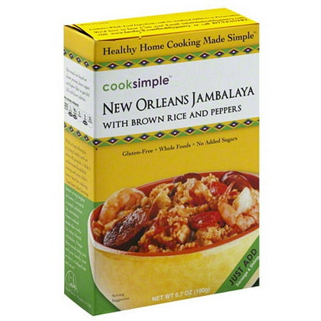 Cooksimple New Orleans Jambalaya with Brown Rice and Peppers, 6.7 oz, (Pack of 6)
