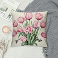 thumbnail image 2 of Nawypu  Hello Love Pink Tulips Bicycle Throw Pillow Covers,Flowers Spring Mother's Day Cushion Case for Sofa Couch, 2 of 5