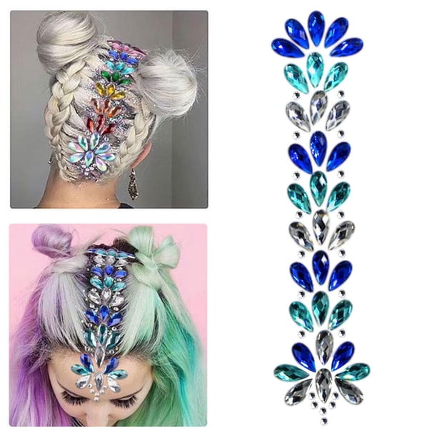 de Cristal de Las Mujeres Autoadhesiva de La Frente DIY Temporal para El Carnaval colores Salvador Dali Pegatina de cristal de cara