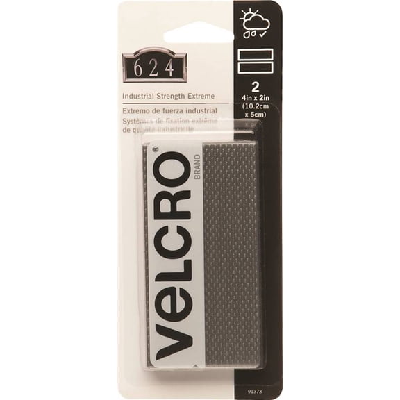 VELCRO Brand Extreme Outdoor | Heavy Duty, Superior Holding Power on Rough surfaces | 2 Stripes | 4In x 2In | Titanium