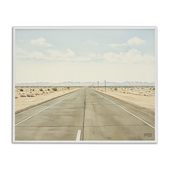 Stupell Industries Modern Scenic Desert Road White Framed Giclee Art, 14 x 11, by RB