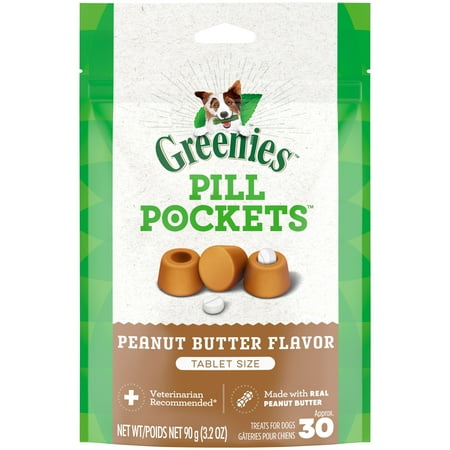 UPC: 0642863101267 | GREENIES PILL POCKETS for Dogs Tablet Size Natural Soft Dog Treats with Real Peanut Butter  3.2 oz. Pack (30 Treats)