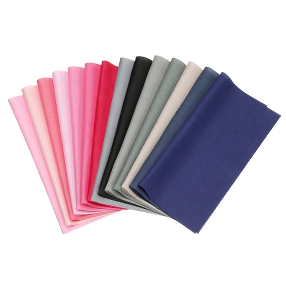 Uxcell Cotton Fabric Bundles, 14Pcs 10 x 10 Inch Fat Quarter Solid Color Precut Fabric Squares for Sewing Patchwork Quilting DIY Crafts, Pink/Dark Green