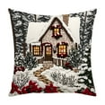 thumbnail image 2 of FastXmas 17.7x7.7" Christmas Style Pillow Covers Decoration,Santa Cottage Printing Pattern Pillow Case Ornament,Throw Pillow Cover for Sofa Couch, Indoor Outdoor Winter Xmas Holiday Party, 2 of 6
